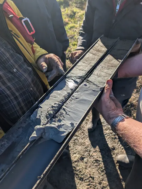 The bottom 61cm of the sediment core